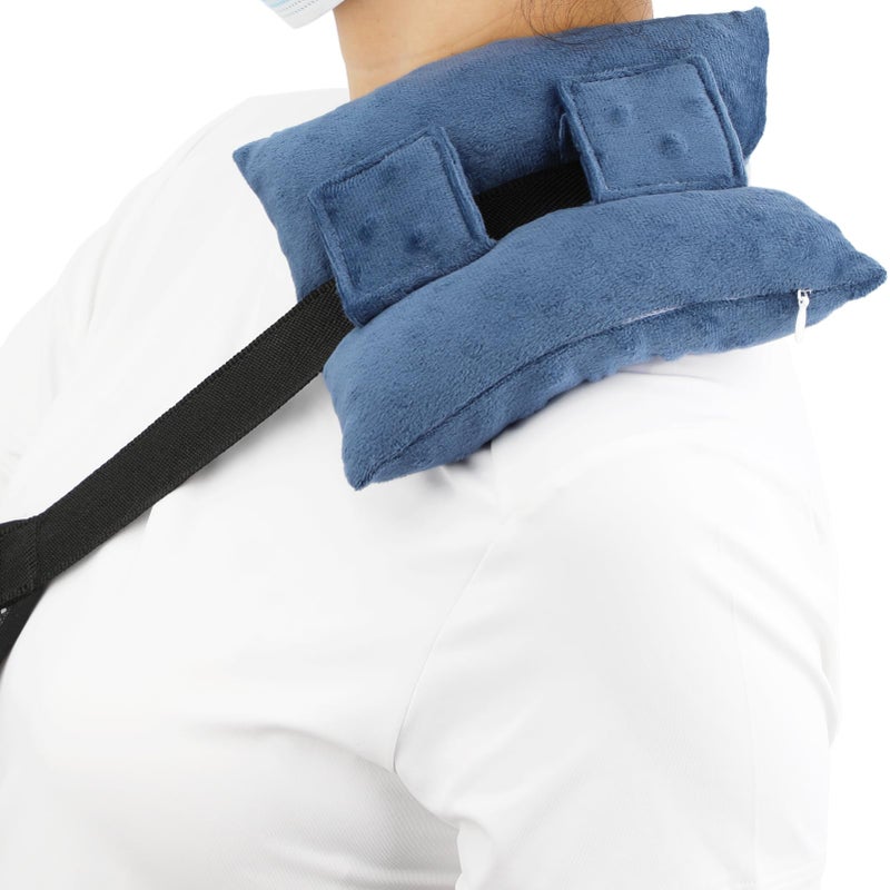 BNRendles Neck Pad Strap Cushion Pillow for Arm Sling Comfort Shoulder Support Pad Rotator Cuff Replacemet Surgery Elbow Brace Carry Padded Cover Broken Wrist Hand Injury Cast Minky Dot Denim Blue - Image 3