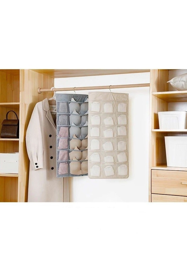 Hanging underwear Organizer with Pockets, Hanging Sock Organizer Bra Organizer, Dual Sided Hanging Closet Underwear Storage Holder for Lingerie Panty Tie ﻿  - Image 2