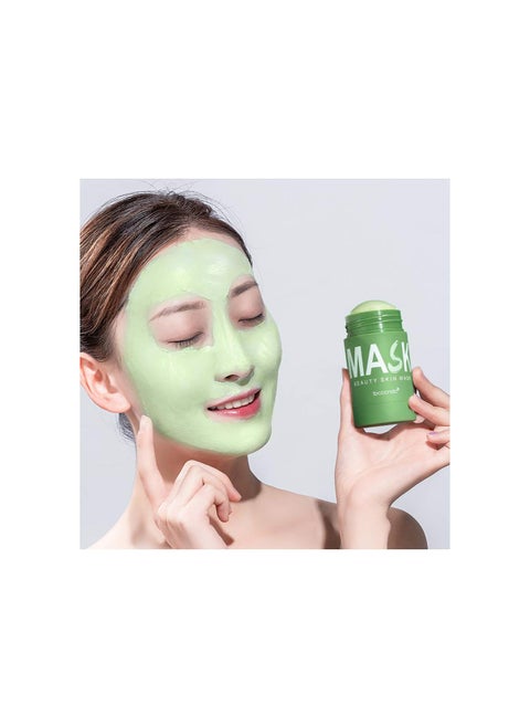 IBCCCNDC Face Mask Green Tea Clay Oil Control Deep Cleaning Clay Blackhead Remover Purifying Shrinks Pores Nourishing Acne Treatment Mud Film (1PCS)