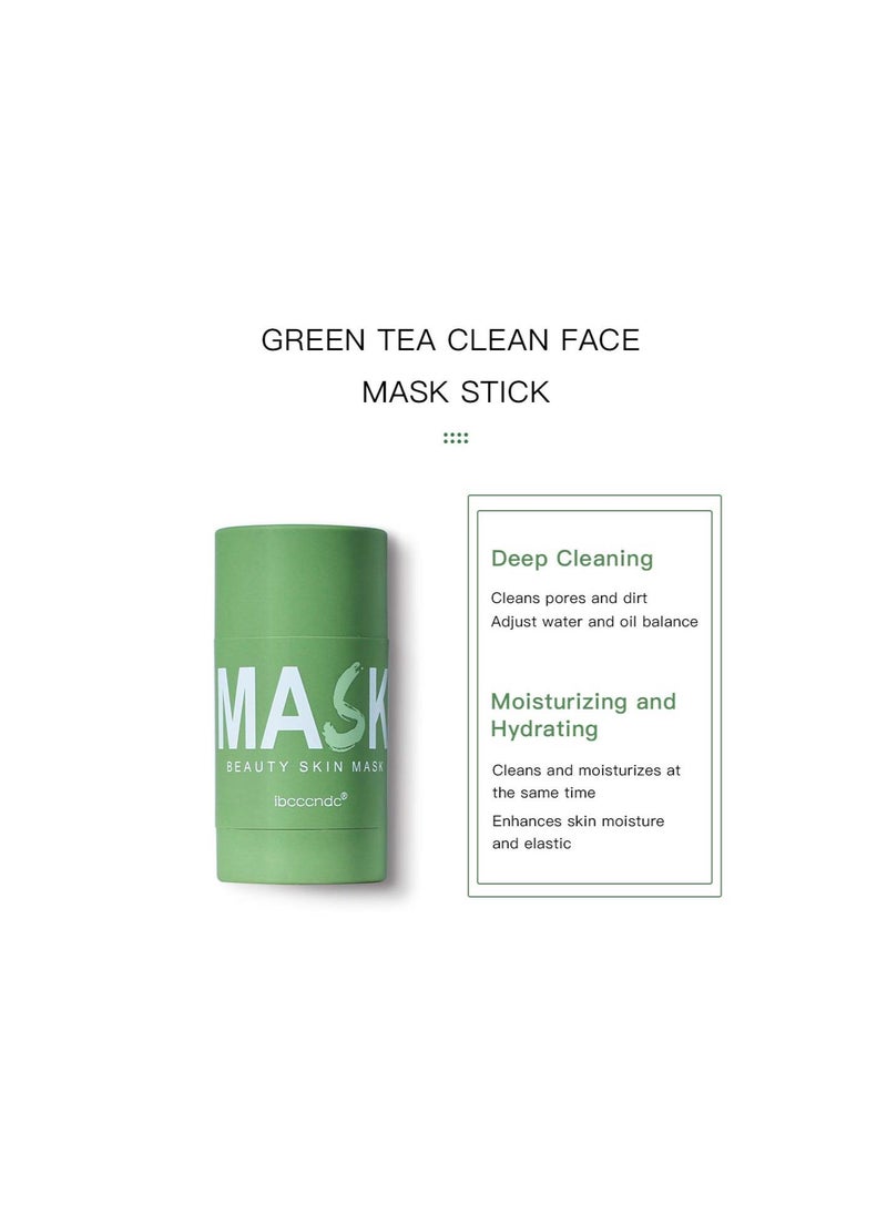 IBCCCNDC Face Mask Green Tea Clay Oil Control Deep Cleaning Clay Blackhead Remover Purifying Shrinks Pores Nourishing Acne Treatment Mud Film (1PCS)