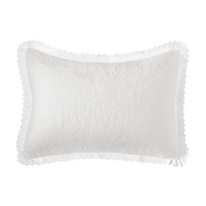 Laura Ashley - King Quilt Set, Lightweight Cotton Bedding with Matching Shams, Home Decor for All Seasons (Heirloom White, King) - Image 4