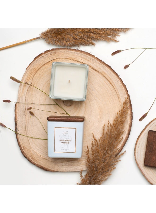 Aroma Home Natural Soy Wax Scented Candle – Long-Lasting 38-Hour Burn, 155g – Perfect for Home Décor, Relaxation &   therapy (Raspberry & Jasmine) - Image 2