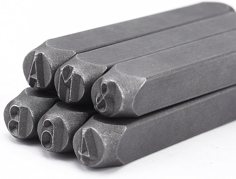 HimaPro Letter and Number Stamp Set 36pcs 40Cr Alloy Steel Metal Stamp Number & Letter Punch Set in a Wooden case (6mm 1/4 Inch) - Image 3