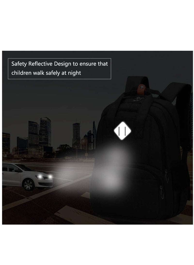 دوركو حقائب ظهر للأطفال للأولاد متعددة الجيوب للمدرسة الابتدائية والمتوسطة للأولاد بتصميم عاكس مناسب لعمر 6-18 سنة - Image 2