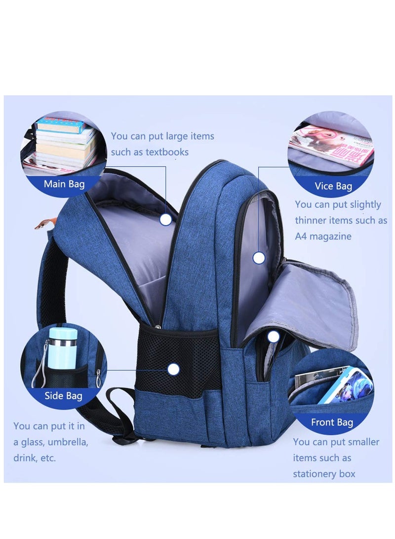 دوركو حقائب ظهر للأطفال للأولاد متعددة الجيوب للمدرسة الابتدائية والمتوسطة للأولاد بتصميم عاكس مناسب لعمر 6-18 سنة - Image 5