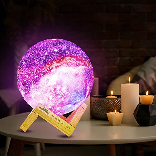 Himalayan Glow Galaxy Lamp, 5.9 inch Moon Night Lamp with 16 Colors with Classic Wood Stand & Remote/Touch Control Moon Night Light and USB Rechargeable - Image 2
