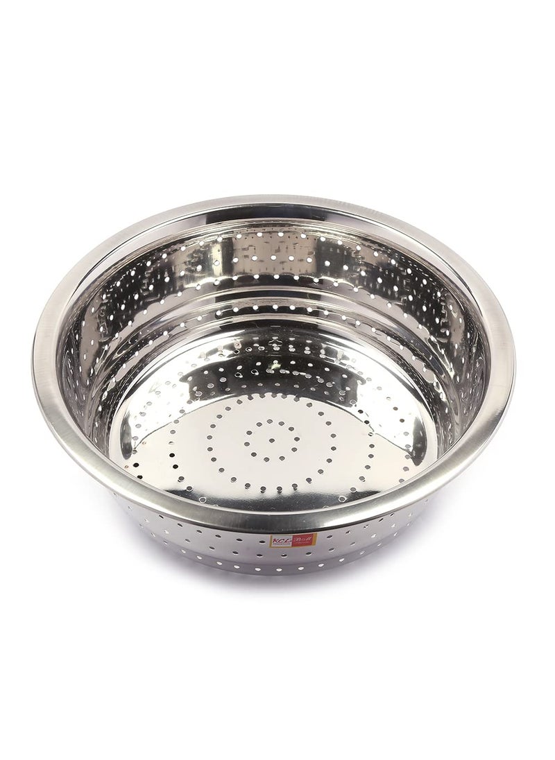 KCL KCL Stainless Steel Rice, Fruits & Vegetables Basin Strainer/Colander for Kitchen - 1 Unit - (Dimension - 25cm)  - Image 2