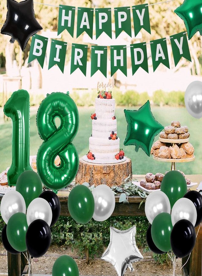 Cheereveal 18th Birthday Decorations for Boys Green,Time To Adult Happy Birthday Banner Cake Topper Number 18 Foil Balloon for 18 Year Old Birthday Party Supplies - Image 3