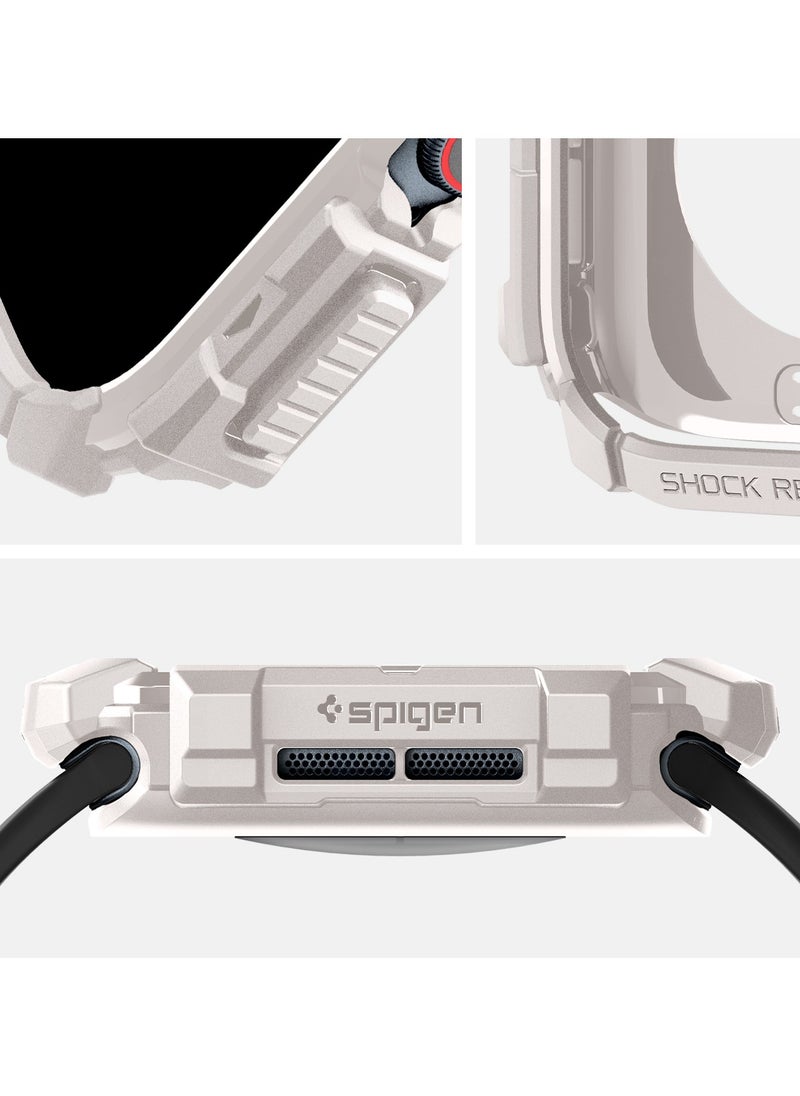 Spigen Rugged Armor for Apple Watch Series 10 (42mm) Case Cover Durable TPU (2024) - Dune Beige  - Image 2