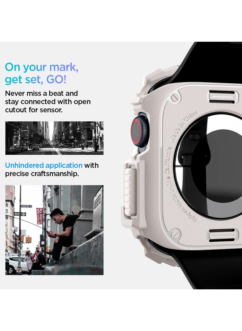 Spigen Rugged Armor for Apple Watch Series 10 (42mm) Case Cover Durable TPU (2024) - Dune Beige  - Image 5