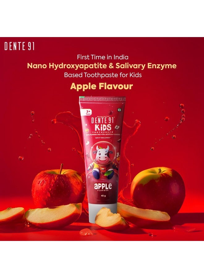DENTE91 Kids Toothpaste, Protects Against Dental Caries & Hypersensitivity, Fluoride Free, Apple Flavour - 45G  - Image 3