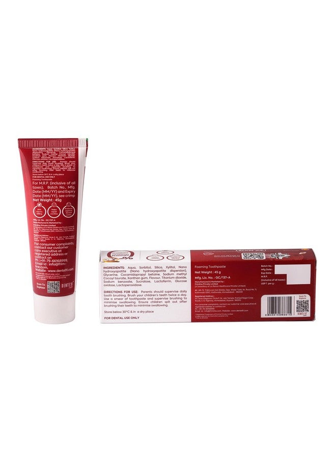 DENTE91 Kids Toothpaste, Protects Against Dental Caries & Hypersensitivity, Fluoride Free, Apple Flavour - 45G  - Image 2