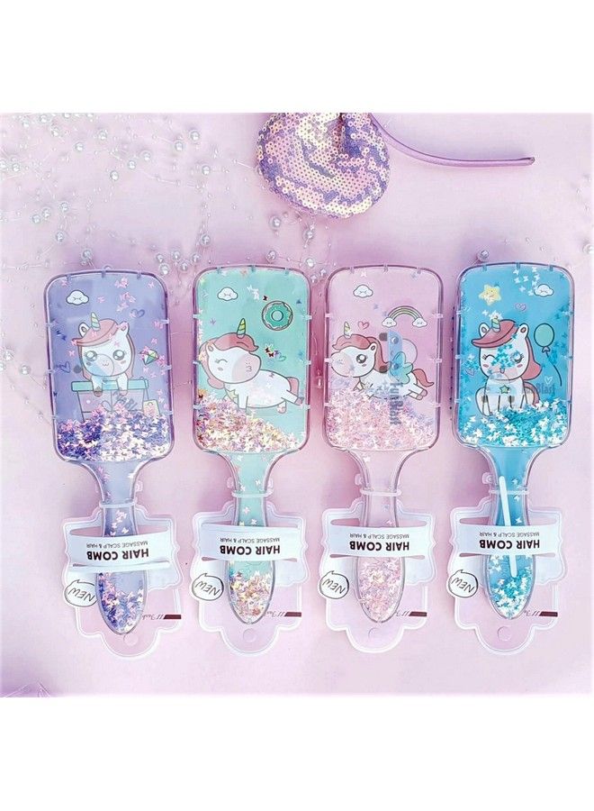 FunBlast Unicorn Comb And Brush Set Unicorn Glitter Hair Brush Comb For Girls Massage Hairbrush Unicorn Kids Hair Brush/Hair Comb (Random Color) (Pack Of 1 Pcs) - Image 3