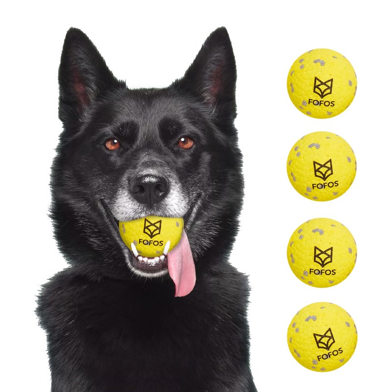 FOFOS Dog Balls Chew Toys Tennis Ball for Aggressive Chewers Teething Molar Toys Water Toy Interactive Fetch Balls Gift Set for Large Medium Dog and Puppies (4 Pack, 2.75 inch) - Image 1