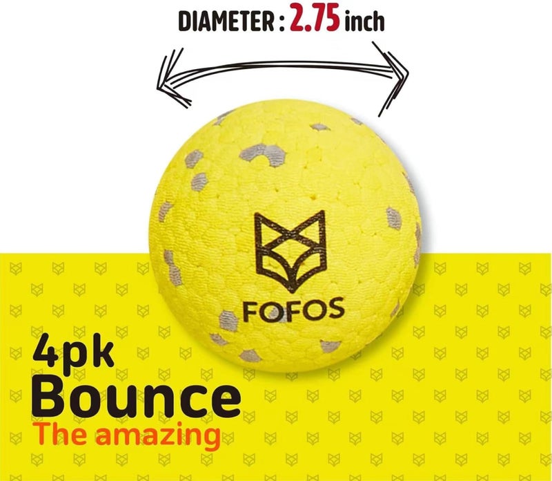 FOFOS Dog Balls Chew Toys Tennis Ball for Aggressive Chewers Teething Molar Toys Water Toy Interactive Fetch Balls Gift Set for Large Medium Dog and Puppies (4 Pack, 2.75 inch) - Image 2