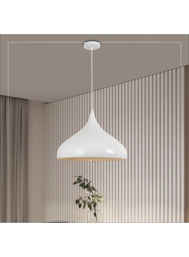 بيست باور مصباح معلق صغير الحجم للمطبخ باللون الأبيض 1010-1 | قطر 30 سم | قاعدة مصباح E27 (المصباح غير متضمن) - Image 2