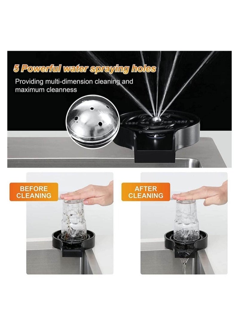 Glass Rinser for Kitchen Sink Automatic Cup Rinser with Accessories Faucet Glass Rinser Quick Cup Washer for Kitchen Sink automatic flushing device Quick Rinser forBaby Bottle Bar Glass Rinser