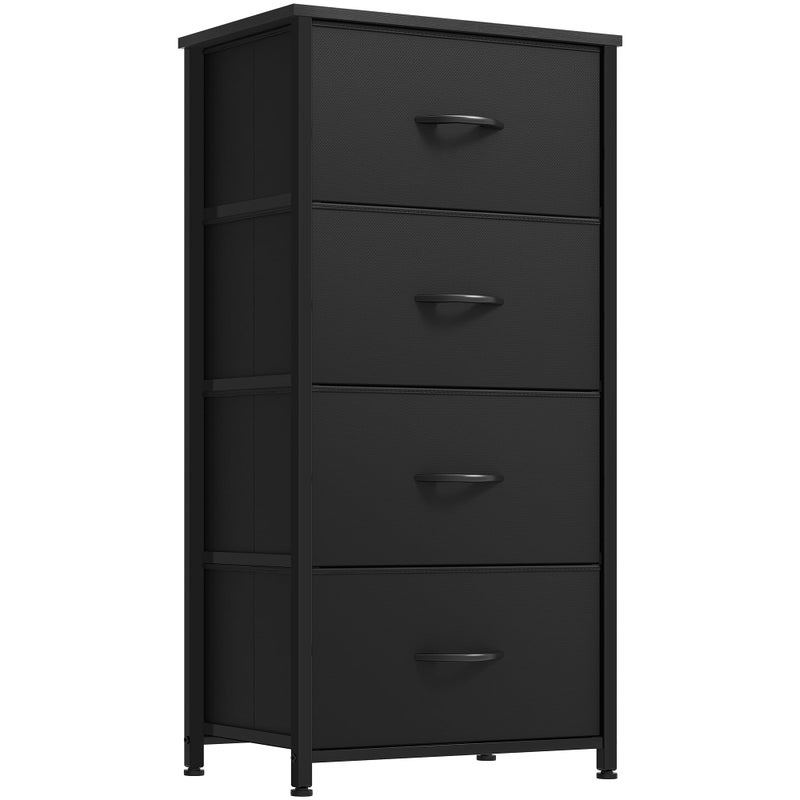 YITAHOME YITAHOME 4Drawer Fabric Dresser Furniture Storage Tower Cabinet Organizer for Bedroom Living Room Hallway Closet Sturdy Steel Frame Wooden Top EasytoPull Fabric BinsGray