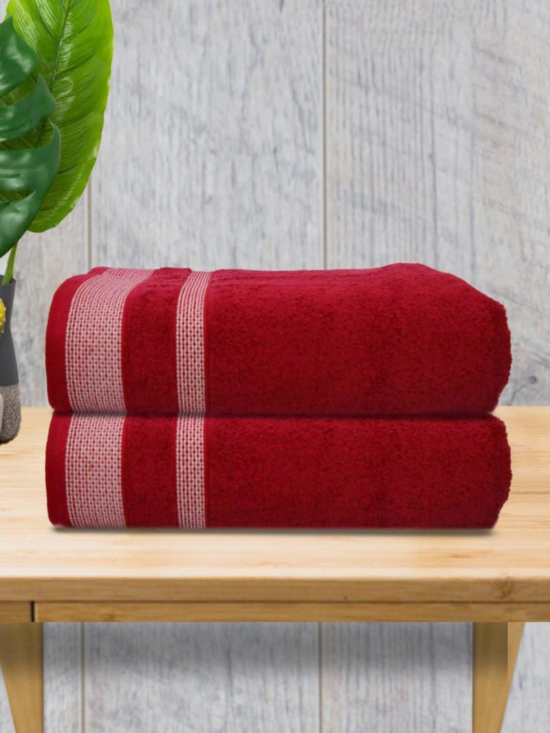 Athom Living Premium Cotton Bath Towel Pack of 2 Soft, Absorbent, and Luxurious Bathroom Essentials/Soft and Absorbent Spa-Quality/Bath Linens/Durable - Image 2
