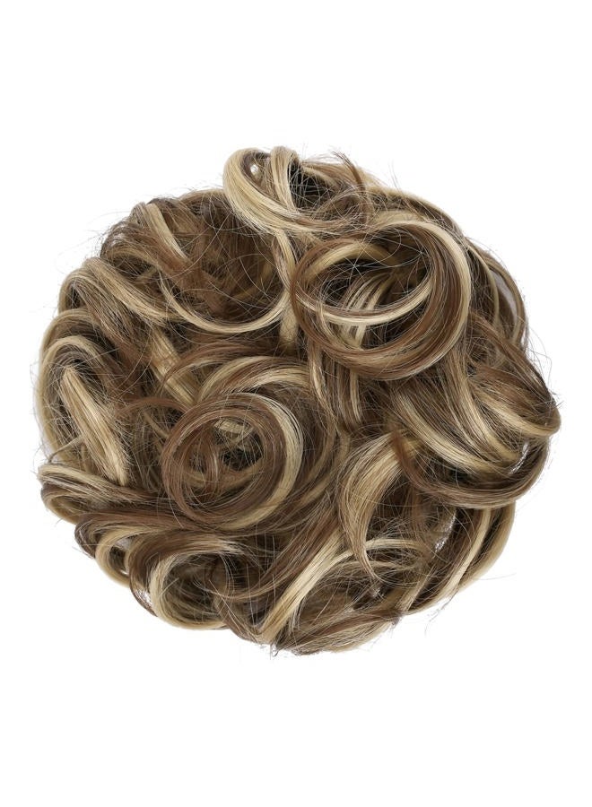 Elaine Big Messy Bun Extension Curly Hair Buns Hair Pieces for Women Synthetic Wavy Large Scrunchies Thick Updo Ponytail (Ash Blonde & Medium Golden Brown Mixed -#60) - Image 2