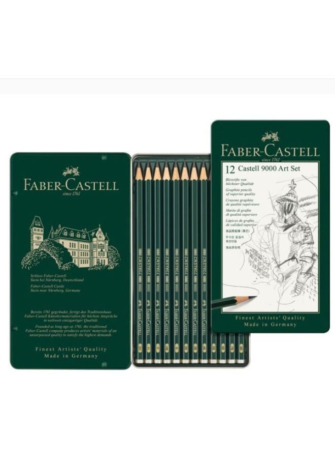 FABER-CASTELL Graphite Pencil, Art Set, Tin Of 12 - Image 1