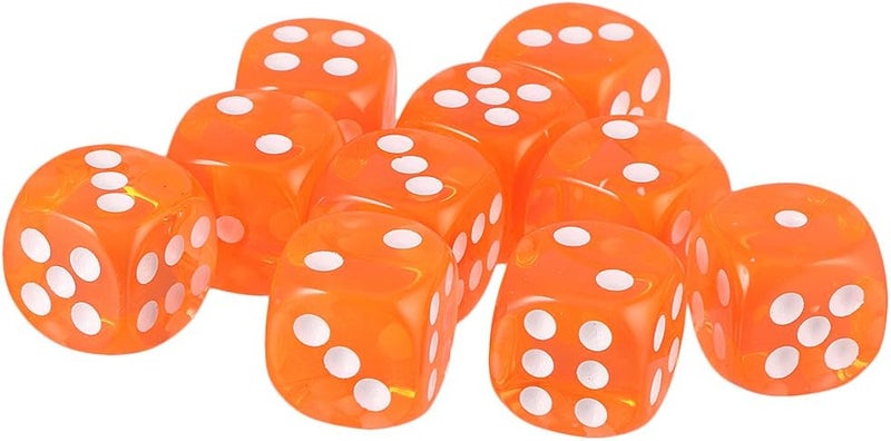 كلاراكو مجموعة من 10 قطع من النرد ذي الستة أوجه للعب الأدوار D&D RPG، لون برتقالي - Image 1