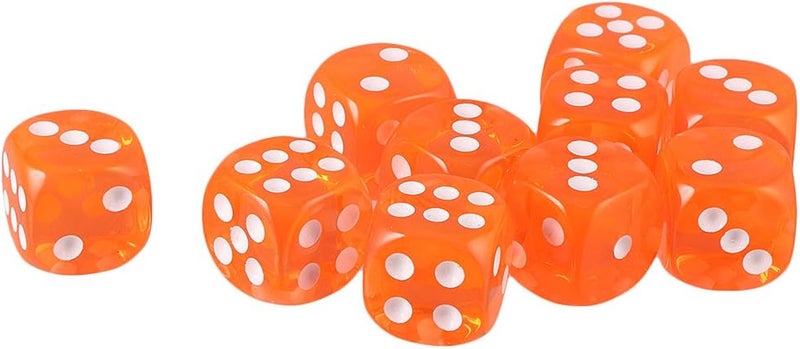 كلاراكو مجموعة من 10 قطع من النرد ذي الستة أوجه للعب الأدوار D&D RPG، لون برتقالي - Image 3