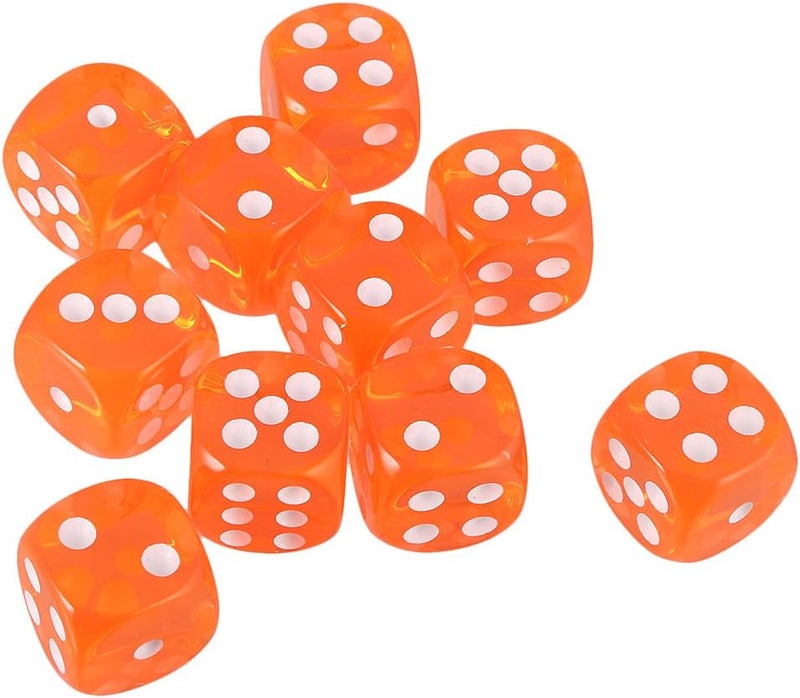 كلاراكو مجموعة من 10 قطع من النرد ذي الستة أوجه للعب الأدوار D&D RPG، لون برتقالي - Image 5