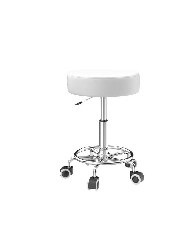 Generic Adjustable Height Swivel Chair 43cm-57cm with Footrest for Body Relaxation, Small Comfortable Lightweight Chair with Wheels, Swivel Chair, Work Chair, Hairdressing - Image 1
