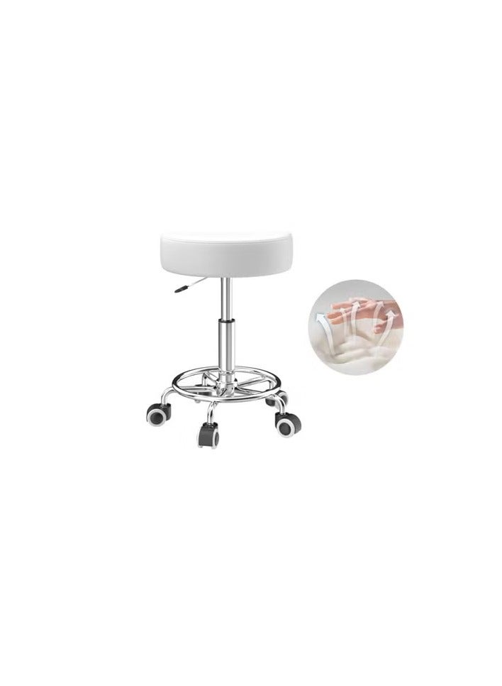 Generic Adjustable Height Swivel Chair 43cm-57cm with Footrest for Body Relaxation, Small Comfortable Lightweight Chair with Wheels, Swivel Chair, Work Chair, Hairdressing - Image 2
