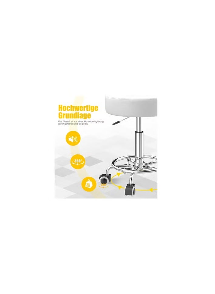 Generic Adjustable Height Swivel Chair 43cm-57cm with Footrest for Body Relaxation, Small Comfortable Lightweight Chair with Wheels, Swivel Chair, Work Chair, Hairdressing - Image 4