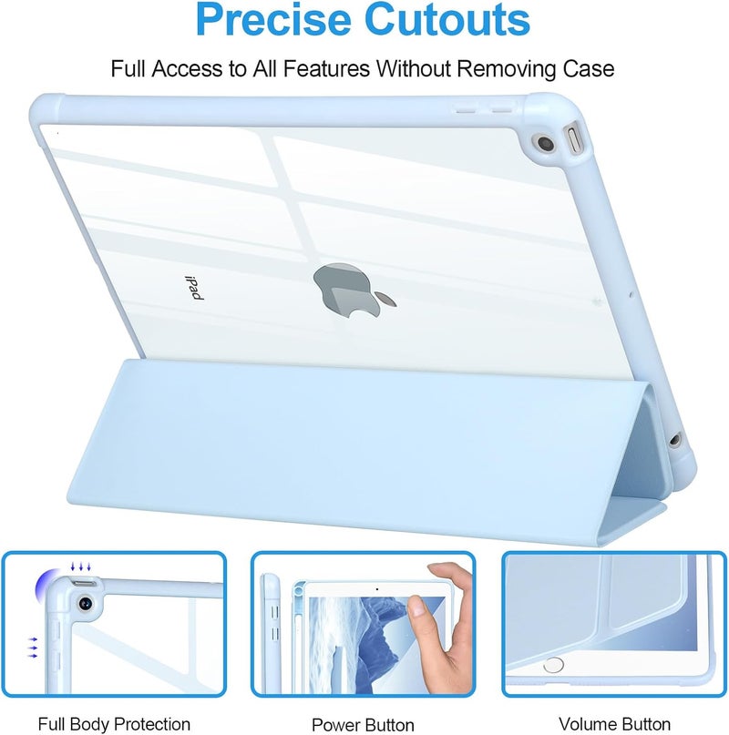 APHBZGE Case Compatible with iPad 9/8/7th Generation 10.2’’2019/2018/2017,Case for iPad 10.2 inch, Shockproof Hard Shell Clear Cover with Pencil Holder,Tablet cover for iPad 10.2‘‘ with Auto Wake/Sleep,Blue - Image 3