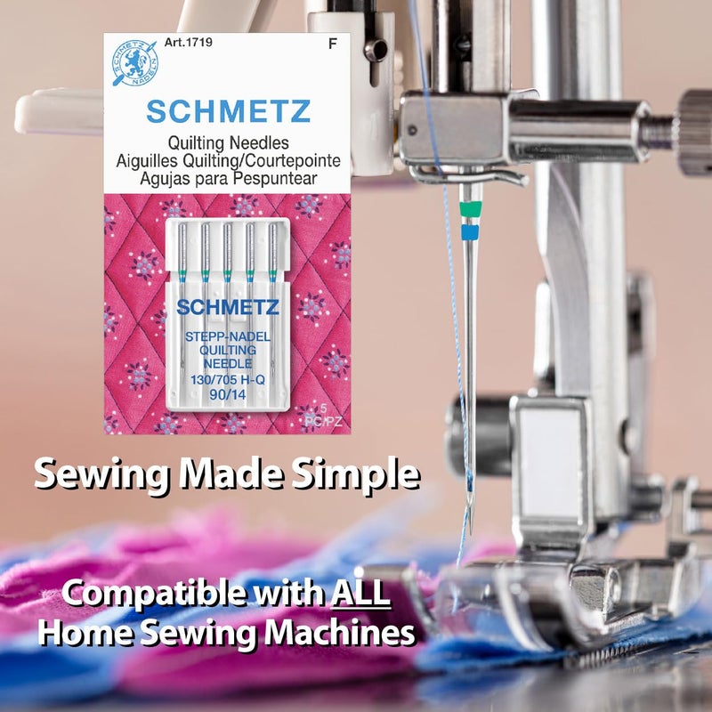 SCHMETZ Quilting Needles - Size 90/14, 5-Needle Cards, Pack of 1 - Image 2