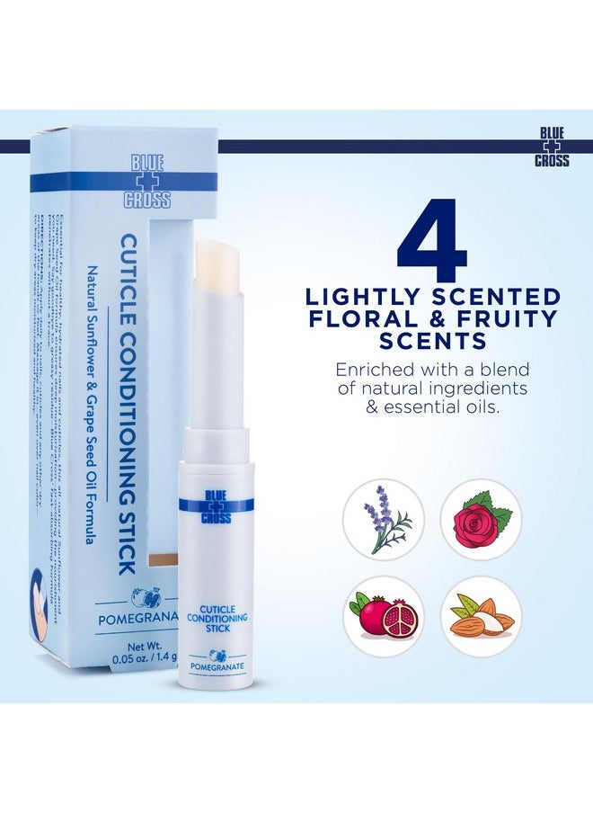 Blue Cross - Cuticle Balm Conditioning Stick, Scented Cuticle Softener Oil Balm With Nourishing Sunflower & Grape Seed Oil, Professional Nail Care Supports Dry + Damaged Cuticles, 0.05Oz, Pomegranate - Image 1