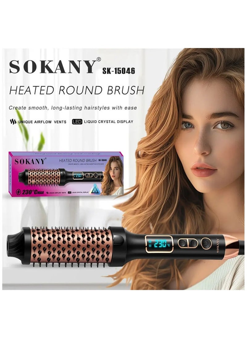 Sokany Digital Hair Dryer Thermal Brush, Modern Technology for Frizz, Hair Styling and Hair Drying, Model SK-15046