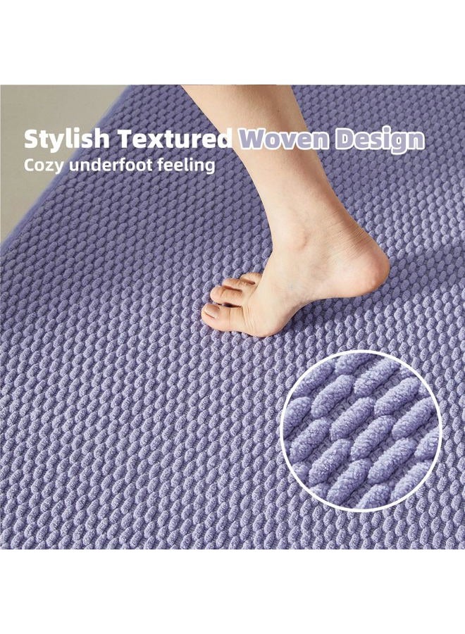 TYUU Bathroom Rugs Non Slip Washable, Super Absorbent Thin Bath Mat Small Quick Dry Low Pile Bathroom Rug, Lavender 16"x24" - Image 3