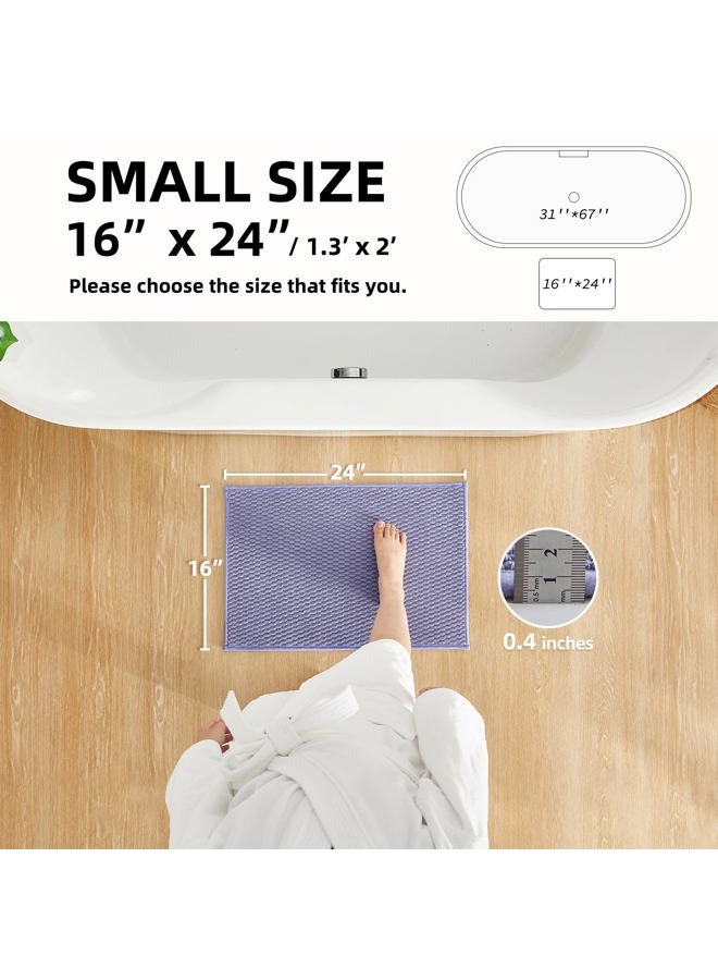 TYUU Bathroom Rugs Non Slip Washable, Super Absorbent Thin Bath Mat Small Quick Dry Low Pile Bathroom Rug, Lavender 16"x24" - Image 2