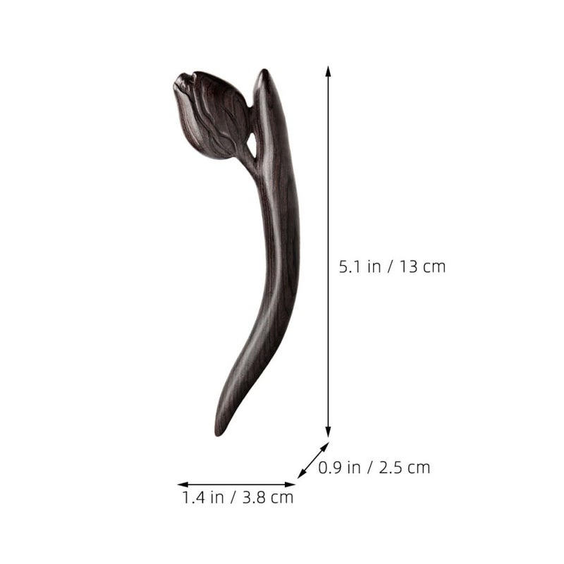 IMIKEYA Ebony Wooden Hair Stick Vintage Hair Chopsticks for Women Chinese-style for Buns - Image 2