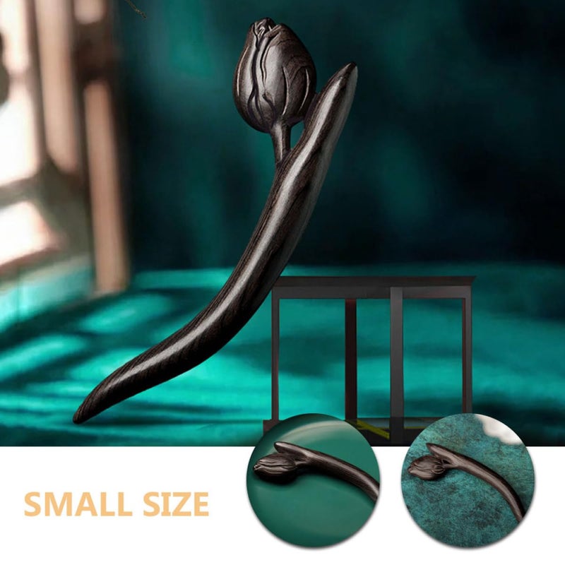 IMIKEYA Ebony Wooden Hair Stick Vintage Hair Chopsticks for Women Chinese-style for Buns - Image 3