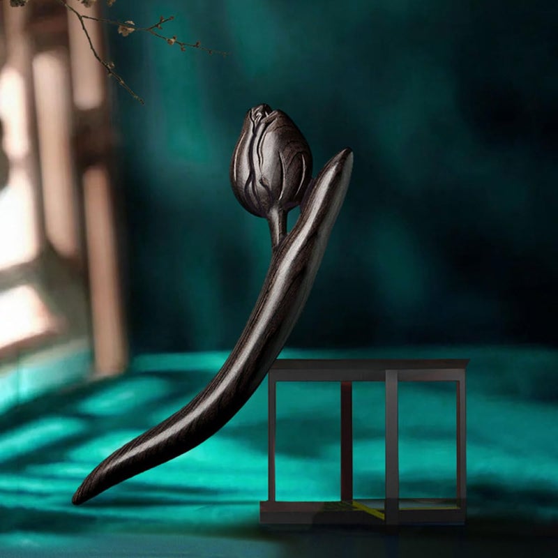 IMIKEYA Ebony Wooden Hair Stick Vintage Hair Chopsticks for Women Chinese-style for Buns - Image 4