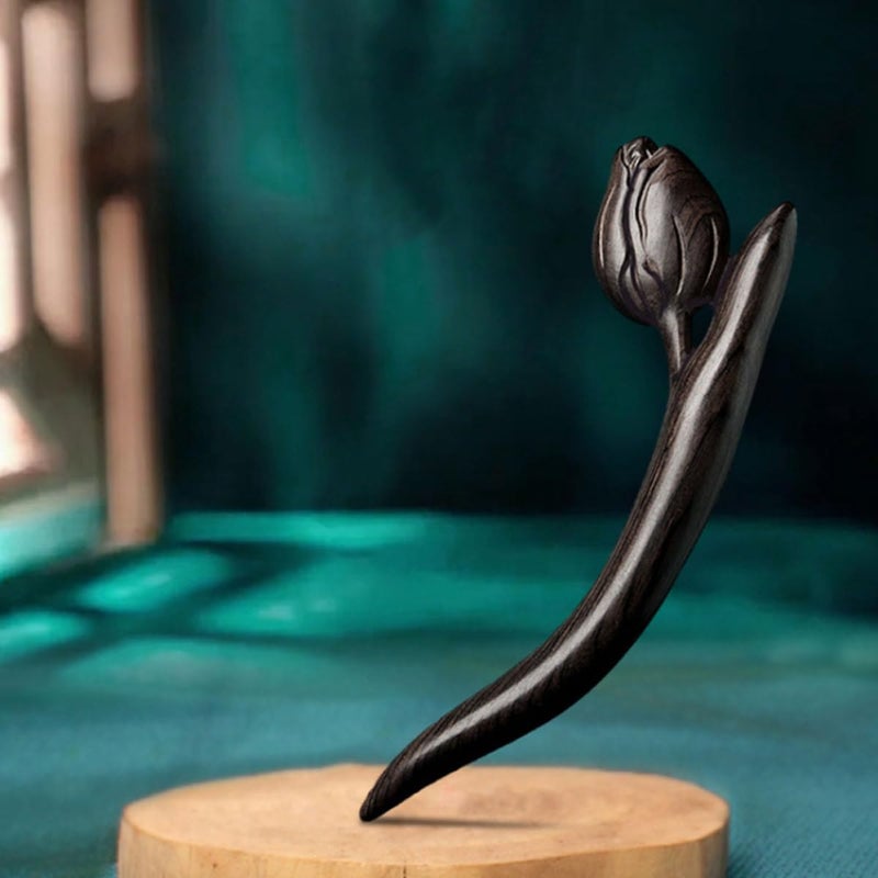 IMIKEYA Ebony Wooden Hair Stick Vintage Hair Chopsticks for Women Chinese-style for Buns - Image 5