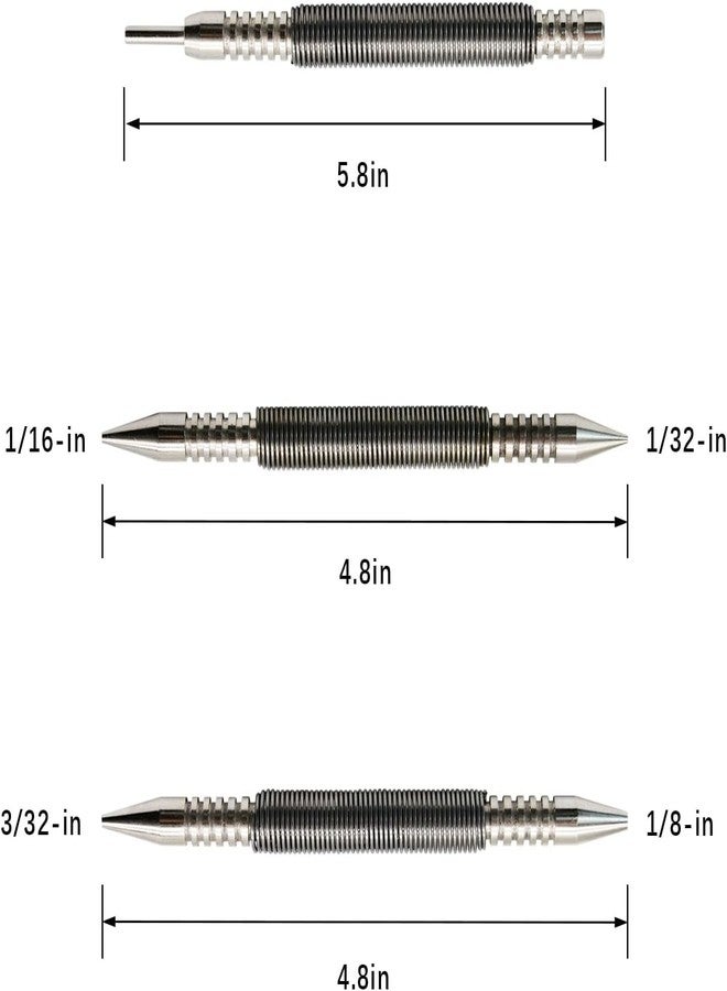 فلاين طقم مسامير محملة بنابض مكون من 3 قطع، مثبت مسامير برأسين ومجموعة لكمة دبابيس المفصلة بدون مطرقة، طقم مسامير نابضية 3/32 بوصة و1/8 بوصة، أداة إزالة دبابيس الباب Striking Force 1/16 بوصة و3/32 بوصة - Image 3