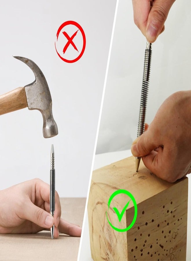 فلاين طقم مسامير محملة بنابض مكون من 3 قطع، مثبت مسامير برأسين ومجموعة لكمة دبابيس المفصلة بدون مطرقة، طقم مسامير نابضية 3/32 بوصة و1/8 بوصة، أداة إزالة دبابيس الباب Striking Force 1/16 بوصة و3/32 بوصة - Image 5