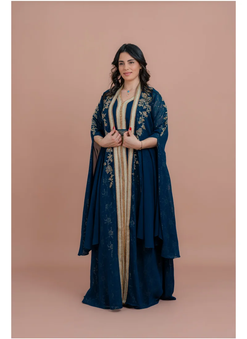 IKKXA Belted Elegant 2-Piece Kaftan