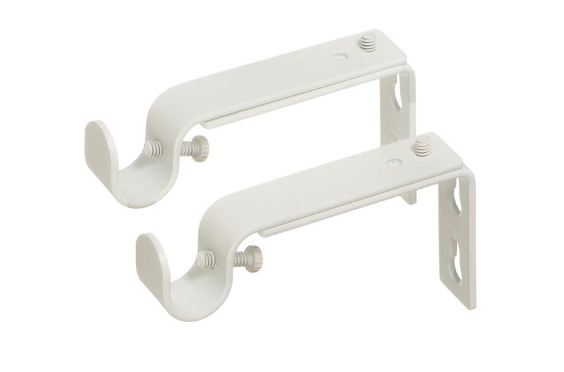 Ivilon Adjustable Brackets for Curtain Rods  for 12 or 58 Inch Rods Set of 2  Ivory