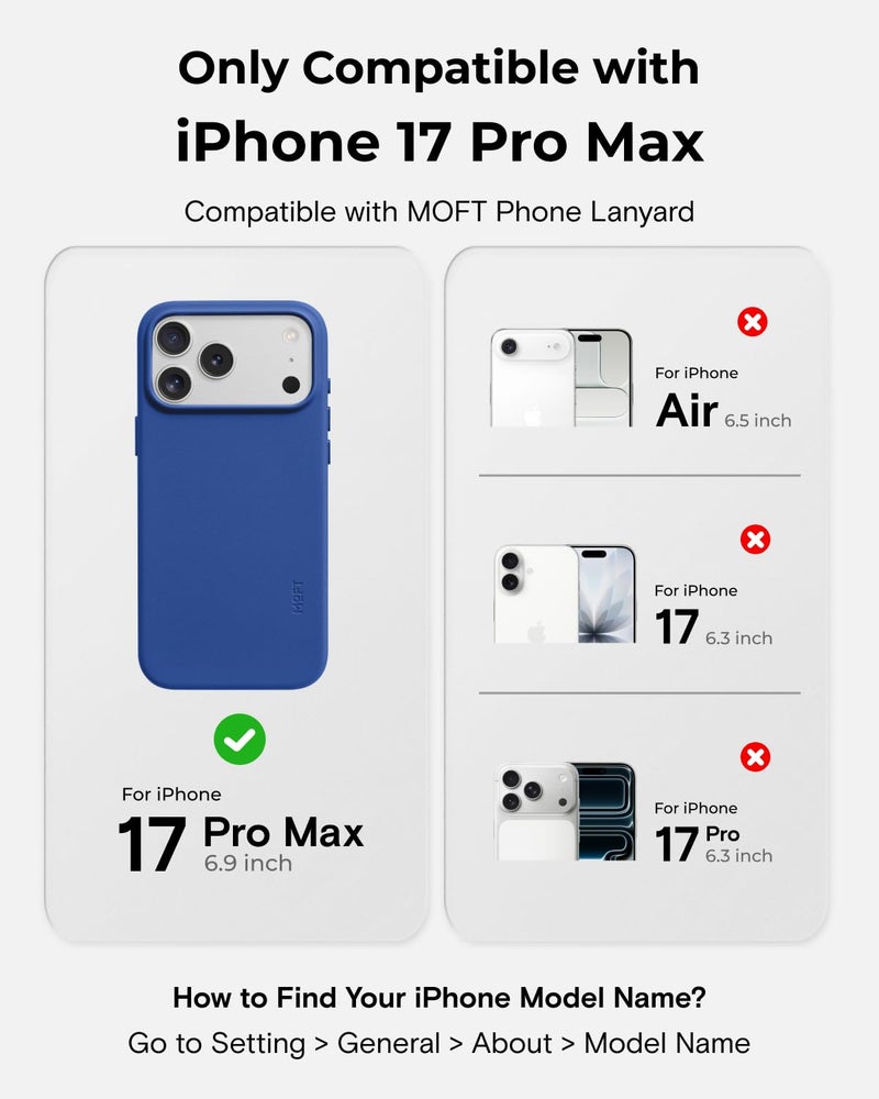 MOFT for iPhone 17 Pro Max Case- MOVAS Snap Case, MagSafe Compatible, Soft-Touch Vegan Leather, Classic Minimalist Design, Lightweight, Stain-Resistant & Camera Protection, Sapphire - Image 2