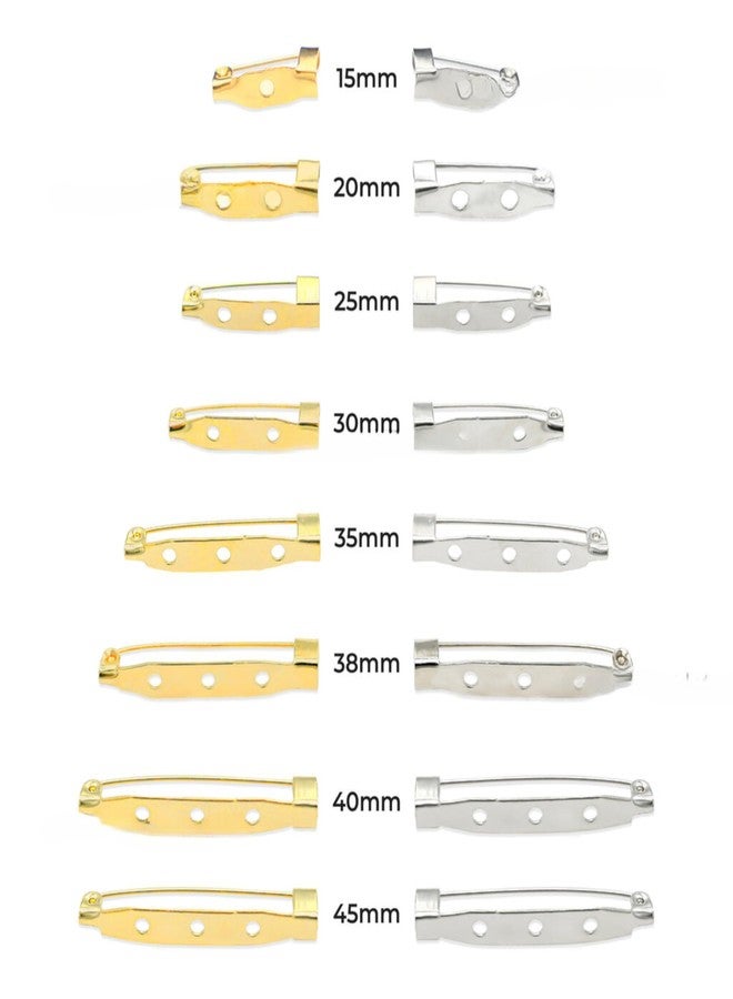 Satra Traders Hole Metal Brooch, Lock Pins, Backs Safety Clasp Brooch, Jewelry Pins for DIY Craft Making | 100pcs (25mm 2 Hole) - Image 3
