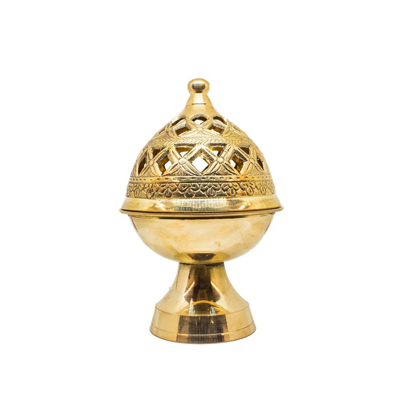 Swaha Brass Dhoop Dani Traditional Dhoop Holder for Aromatic Rituals Home Decor Items Medium Size