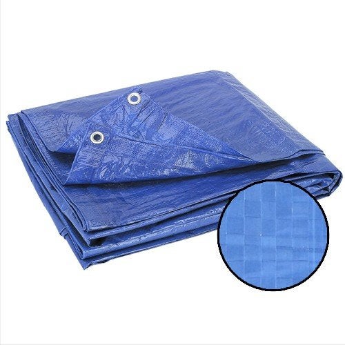 Wideskall 7 x 5 Sq Feet All Weather Light Duty Water Resistant Reinforced Cover Blue Tarp wGrommets