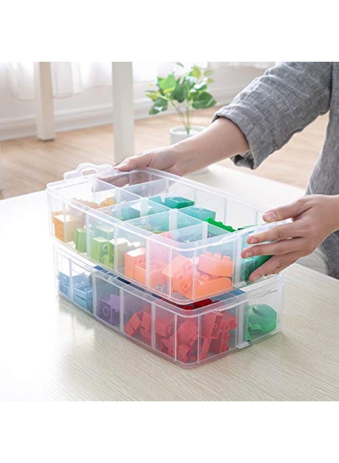 Sooyee 3 Layer Things And Crafts Storage Box With 30 Adjustable Compartments For Organizing Washi Tape Embroidery Accessories Threads Bobbins Kids Toy Beauty Supplies Nail Polish Jewelry Large - Image 5